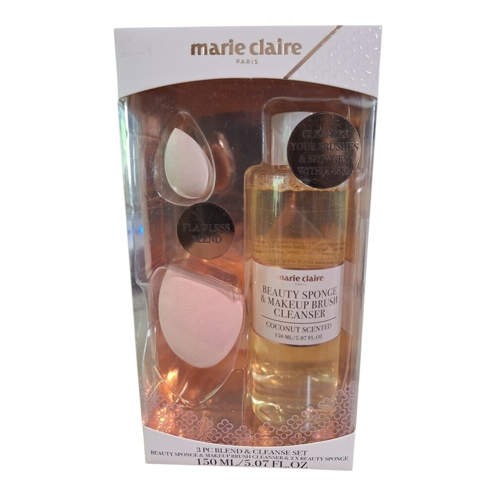 marie claire Beauty Sponge & Makeup Brush Cleanser Set - Pink